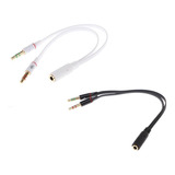 2x 3.5mm Audio Mic Splitter Y-cable Adaptador De Auriculares