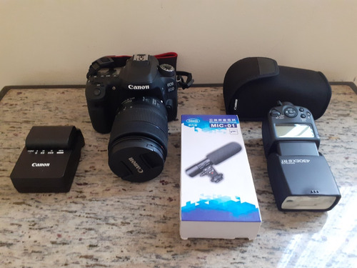 Canon Eos 80d Dslr Câmera Digital Com Lentes 18-135mm