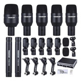 Kit De 7 Microfones Para Bateria Profissional + Case Takstar