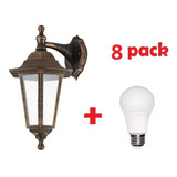 Farol De Pared Colonial Exterior Incluye Focos 8 Pack Oferta