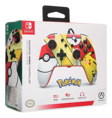 Control Alambrico Power A Pikachu Pop Art Para Switch 