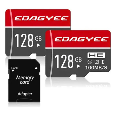2pzs Tarjeta De Memoria Edagyee 128gb 100mb\u002Fs + Tarjeta Tf Sd Hc U3 Clase 10 Con Adaptador Sd, Almacenamiento Amplio Conveniente Para La Cámara, Monitor Celulares, Drons | MercadoLibre
