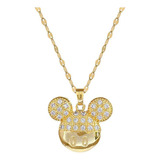 Collar De Mickey Dije Dorado Mujer