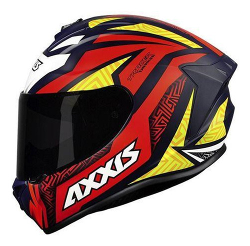 Capacete Moto Fechado Axxis Draken Wind Preto E Amarelo