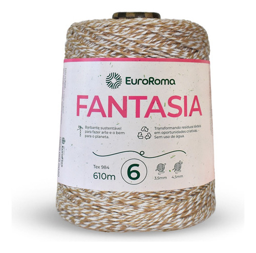 Barbante Color Fantasia 4/6 600 Grs Cores Diversas-euroroma Cor Branco E Bege