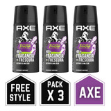 Desodorante Axe Fragancia Freestyle Sin Irritación Pack X3