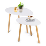 Mesa De Centro Minimalista De Madera Mesa Lateral 65x45cm