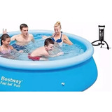 Pileta Bestway 244 + Inflador Aro Inflable Fast Set Original