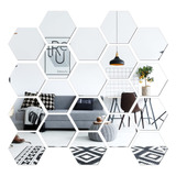 Vinilos Espejo Hexagono Acrilico Decorativo Adhesivo Packx10