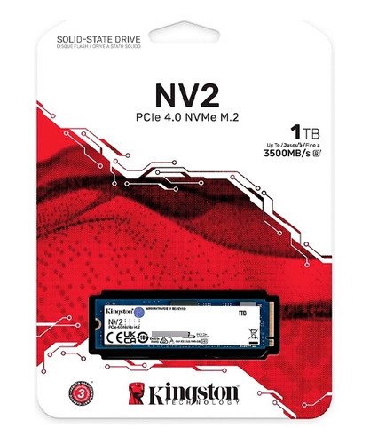 Ssd M.2 Nvme Kingston 1tb Nv2 Pcie 4.0 3500mb/s