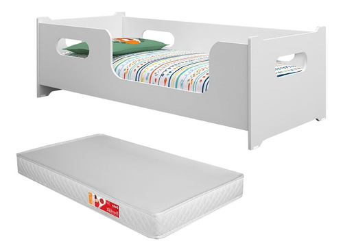 Cama Infantil Com Grade Proteção E Colchão - Envio Imediato