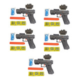 5 Pistolas De Hidrogel  Glock Retráctil- Manual + Balas Rega