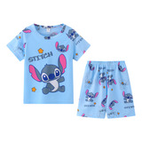 Pijama Infantil Stitch 2024, Nuevo Pijama De Manga Corta