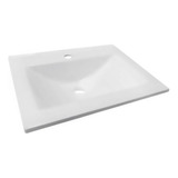 Mesada Bacha Encastre 60 X 47 X 15 Loza Monocomando Blanco