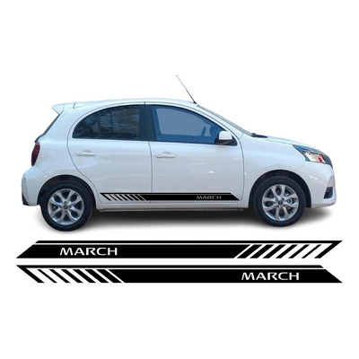 Sticker Calcomania Franjas Deportivas Nissan March Mod. 2 | Meses sin interés