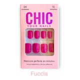 Uñas Adhesivas,postizas Press On. Happy Fucsia