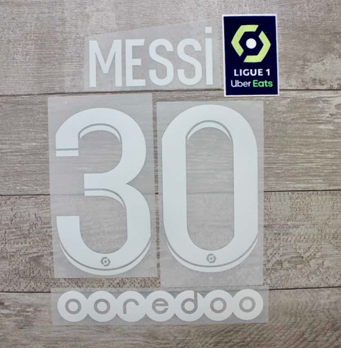 Set De Tipografía Y Parche Liga Francesa Messi