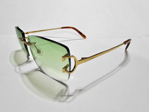 Lentes Gafas De Sol Cartier Golden Mica Verde Originales