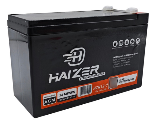 Bateria Haizer Estacionaria Alarme Cerca Elétrica 7ah 12v