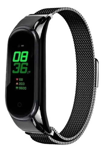 Pulseira Mi Band 5 Metal Inoxidável + 2películas Protetoras