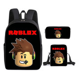 2023 New Roblox Estudiante Mochila Viaje Niño Mochila 3 Pcs