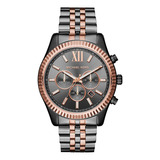 Reloj Michael Kors Lexington Gris Mk8561 Para Hombre