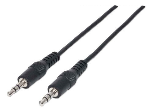 Cable De Audio Manhattan 334594 Estéreo 3.5mm, Negro, 1.8m