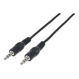 Cable De Audio Manhattan 334594 Estéreo 3.5mm, Negro, 1.8m