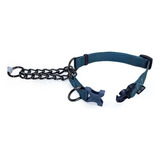 Collar Semiahorque Zeus L Para Perros Ideal Bulldog Beagle Color Azul Semiahorque (con Cadena)