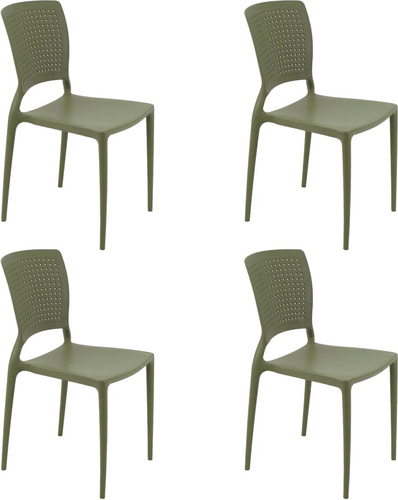 Conjunto 4 Cadeiras Tramontina Safira Camurça