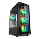 Gabinete Gamer Sharkoon Tk4 Atx, 4 Vent. Argb, Vidrio Temp