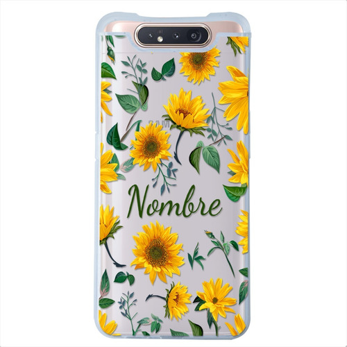 Funda Galaxy Girasoles Personalizada Con Tu Nombre