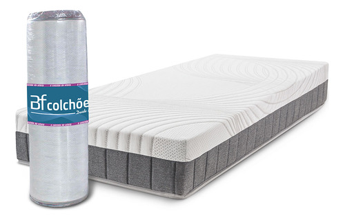 Colchão Solteiro Mola Ensacada A Vacuo Sport Pro Bf Colchões Cor Branco - Cinza