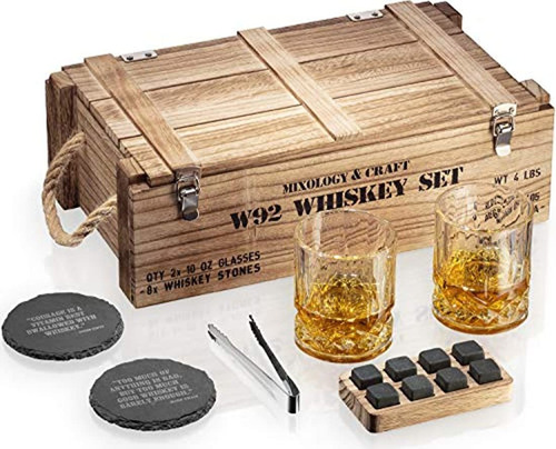 Juego De Regalo De Piedras De Whisky Para Hombre