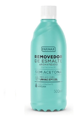 Removedor De Esmalte C/ Argan Farmax 500ml Indicado Unha Gel