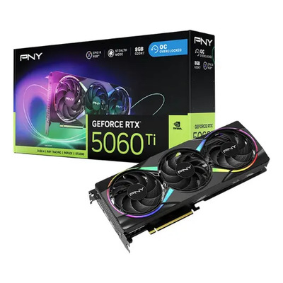 Tarjeta De Video Nvidia Pny Geforce Rtx 5060ti 8gb Argb Oc Triple Ventilador Vcg5060t8tfx | Meses sin interés