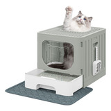 Large Enclosed Cat Litter Box With Cushion, Anti-splash  Eem