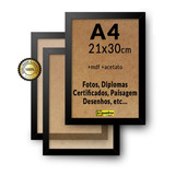 3 Quadros 21x30 Com Moldura De Parede Poster Decoração A4
