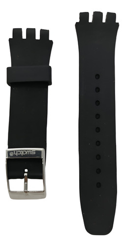 Correa Compatible Relojes Swatch Resina Negro 19.6mm 