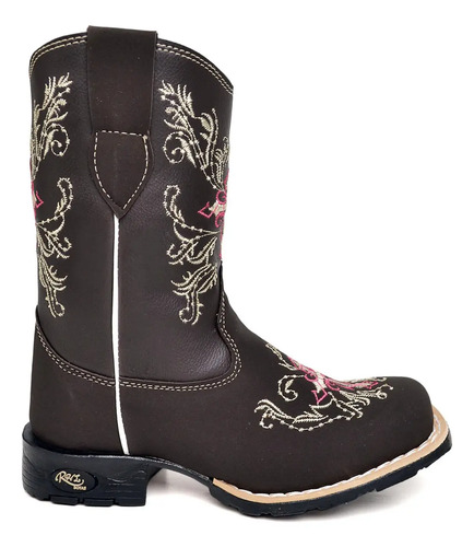 Bota Country Infantil Menina Couro Texana