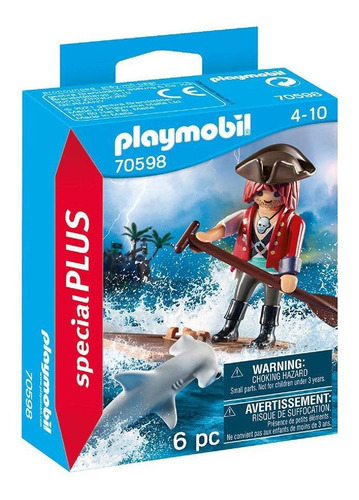 Playmobil Special Plus Pirata Balsas Y Tiburón (70598) Cantidad De Piezas 6