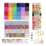 6000 Pcs Kit De Hacer Pulseras De Arcilla, Cuentas Prep...