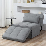 Sofa Cama Plegable 4 En 1 Respaldo Ajust Color Griscl Bigsyy