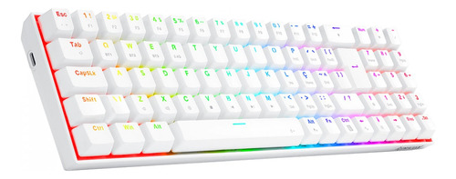 Teclado Mecânico Gamer Redragon Zed White Pro Rgb Switch