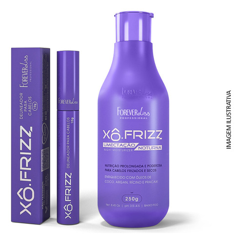 Kit Modelador De Fios E Umectação Noturna Xô Frizz Forever Liss