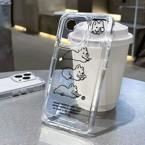 A Funda De Teléfono Transparente Para Pareja, Diseño