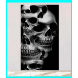 Cuadro Decorativo Calavera 29x50 Cm Craneos Calaveras Plata