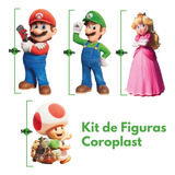 Decoración Para Fiesta Set De Figuras Coroplast Mario Bros