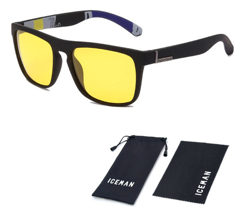 Óculos Polarizado Lentes Amarelas Visão Noturna Iceman 765a Cor Amarelo Desenho Abstrato