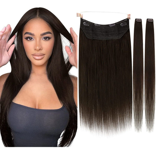 Extensiones Cabello Real 80gr 16in 1pz Marrón Oscuro